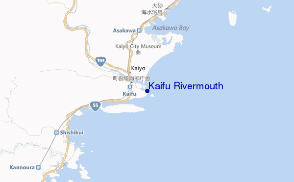 mapa de localização de Kaifu Rivermouth