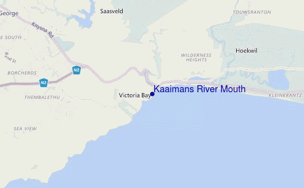 mapa de localização de Kaaimans River Mouth