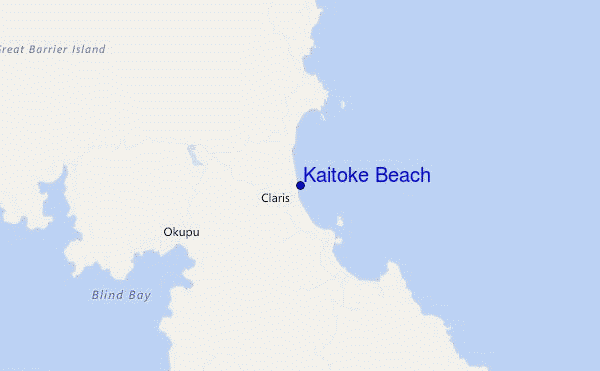 mapa de localização de Kaitoke Beach