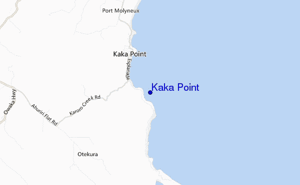 mapa de localização de Kaka Point