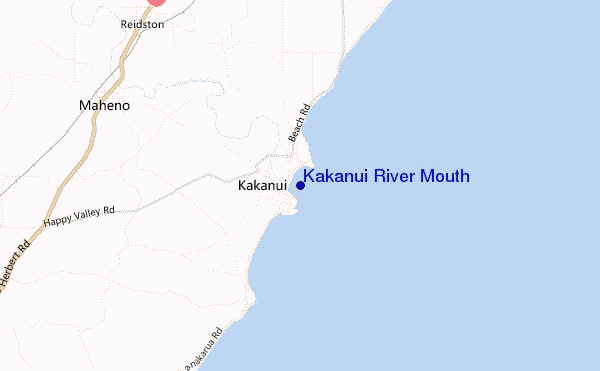 mapa de localização de Kakanui River Mouth