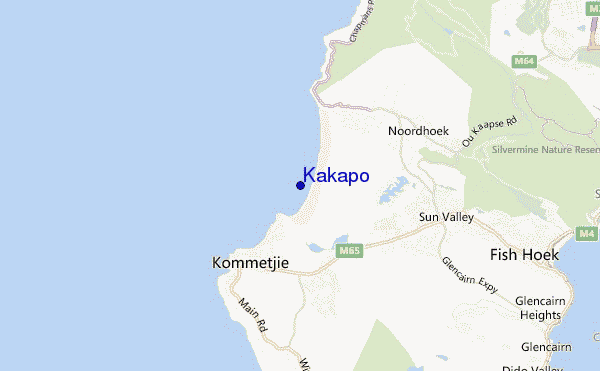 mapa de localização de Kakapo