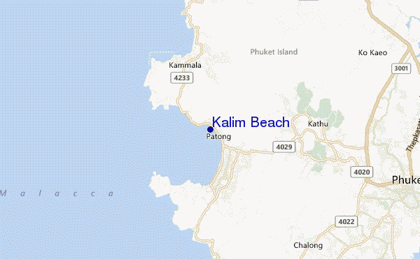 mapa de localização de Kalim Beach