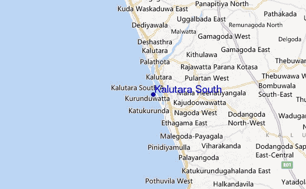 mapa de localização de Kalutara South