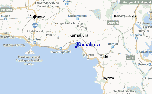 mapa de localização de Kamakura