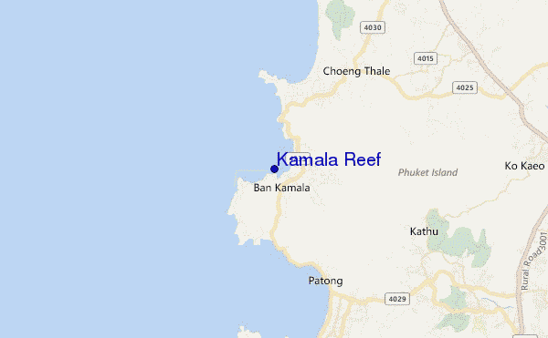 mapa de localização de Kamala Reef