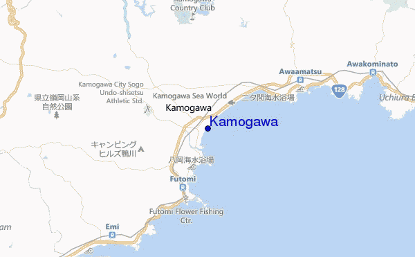 mapa de localização de Kamogawa