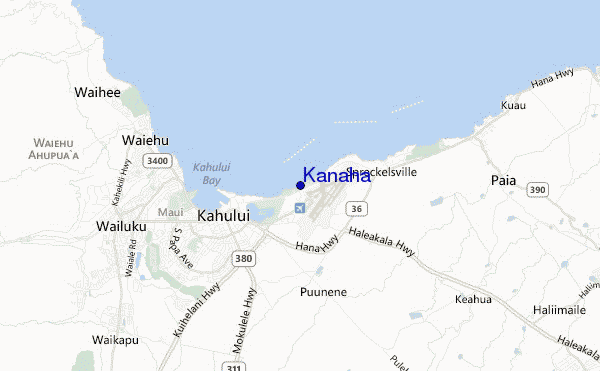 mapa de localização de Kanaha