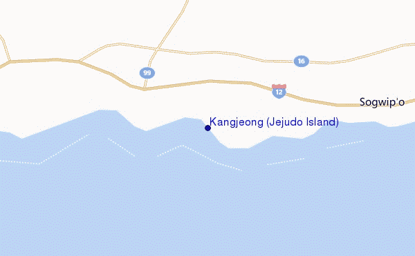 mapa de localização de Kangjeong (Jejudo Island)