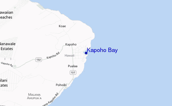 mapa de localização de Kapoho Bay