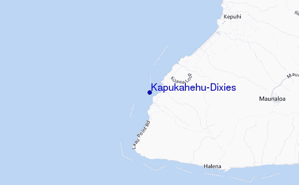 mapa de localização de Kapukahehu/Dixies