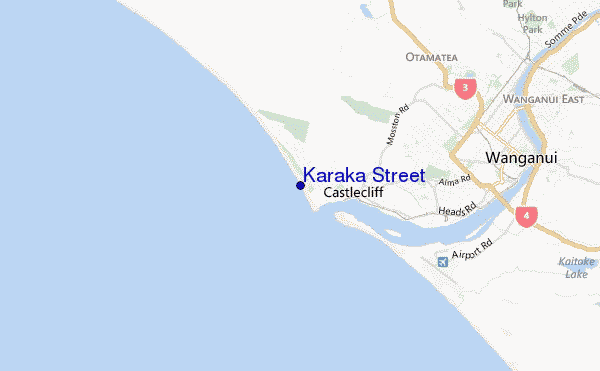 mapa de localização de Karaka Street