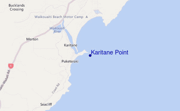 mapa de localização de Karitane Point