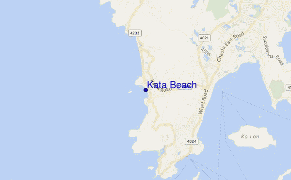 mapa de localização de Kata Beach