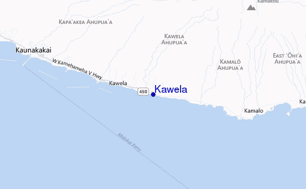 mapa de localização de Kawela