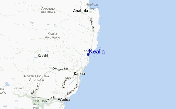 mapa de localização de Kealia