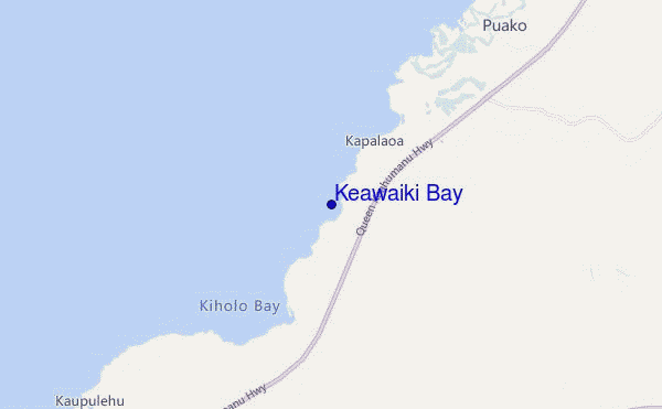 mapa de localização de Keawaiki Bay