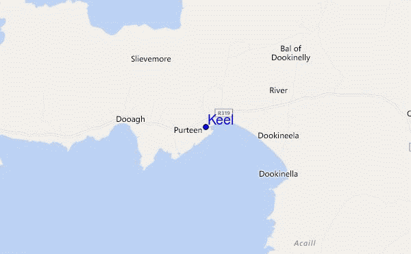 mapa de localização de Keel