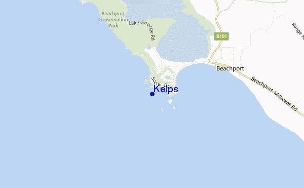 mapa de localização de Kelps