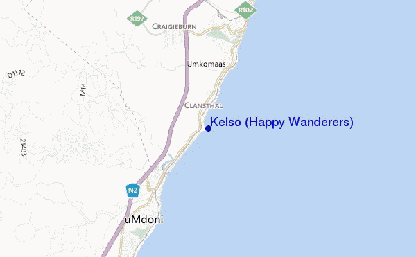 mapa de localização de Kelso (Happy Wanderers)