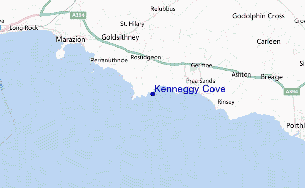 mapa de localização de Kenneggy Cove