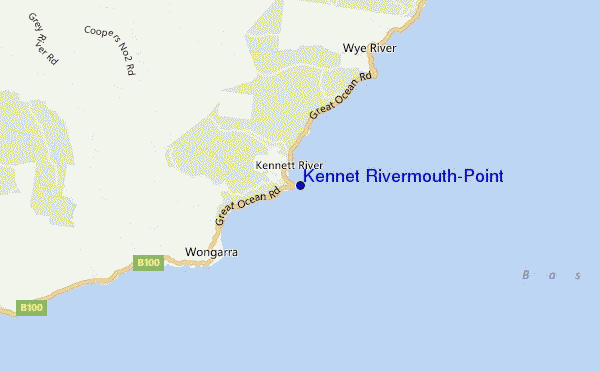 mapa de localização de Kennet Rivermouth/Point