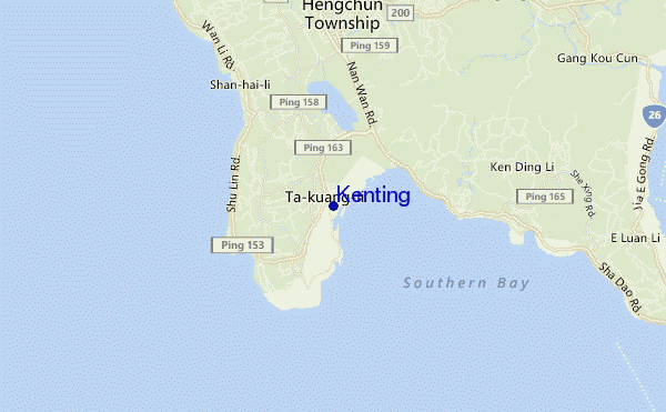 mapa de localização de Kenting