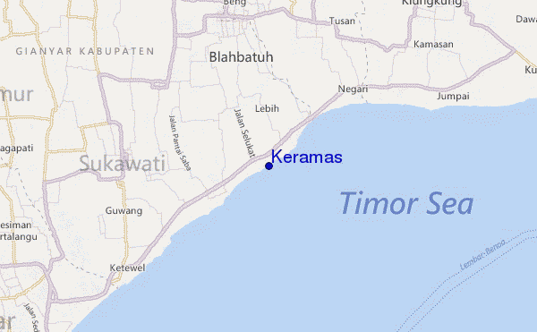 mapa de localização de Keramas