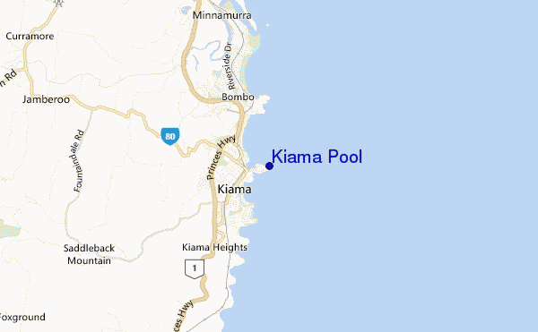 mapa de localização de Kiama Pool