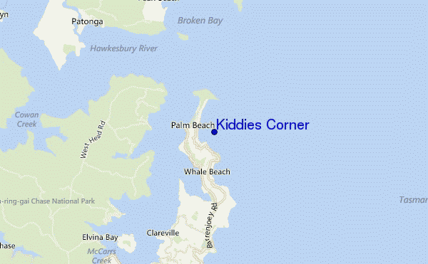 mapa de localização de Kiddies Corner