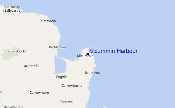 mapa de localização de Kilcummin Harbour
