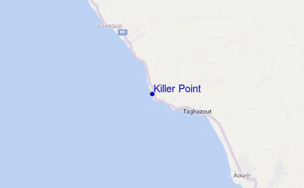 mapa de localização de Killer Point