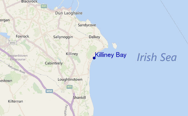 mapa de localização de Killiney Bay