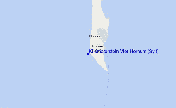 mapa de localização de Kilometerstein Vier Hornum (Sylt)