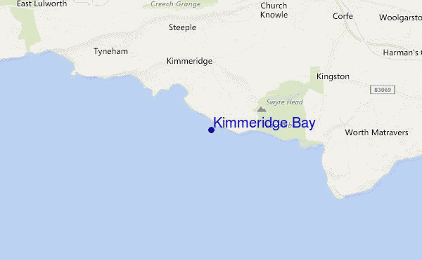 mapa de localização de Kimmeridge Bay