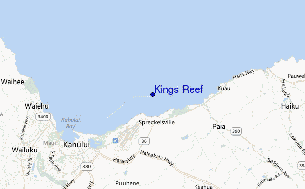 mapa de localização de Kings Reef