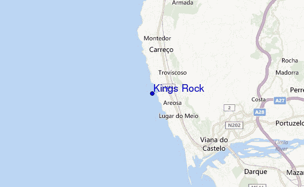 mapa de localização de Kings Rock
