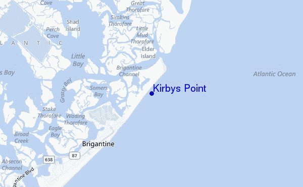 mapa de localização de Kirbys Point