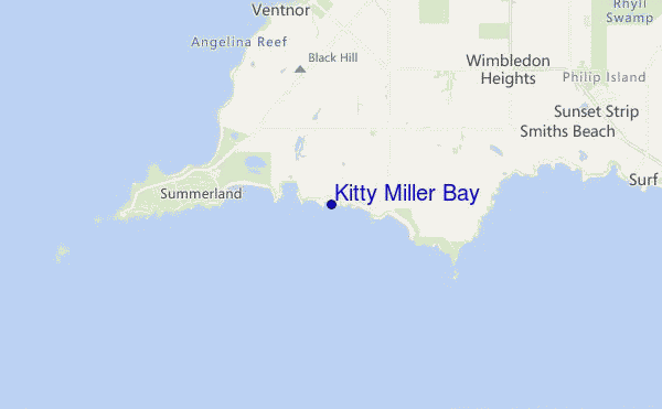 mapa de localização de Kitty Miller Bay