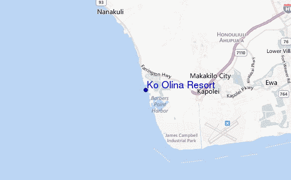 mapa de localização de Ko Olina Resort