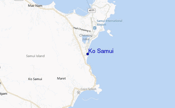 mapa de localização de Ko Samui