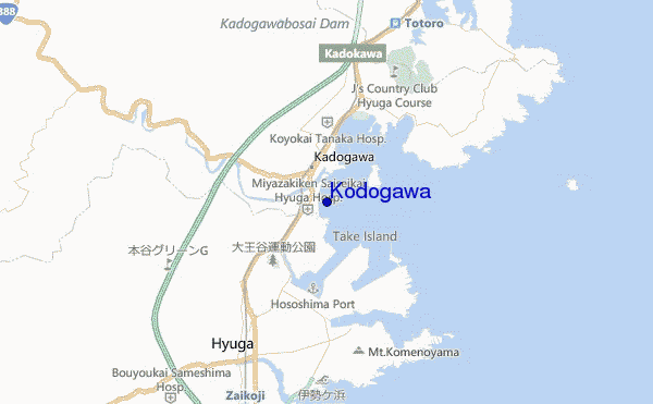 mapa de localização de Kodogawa