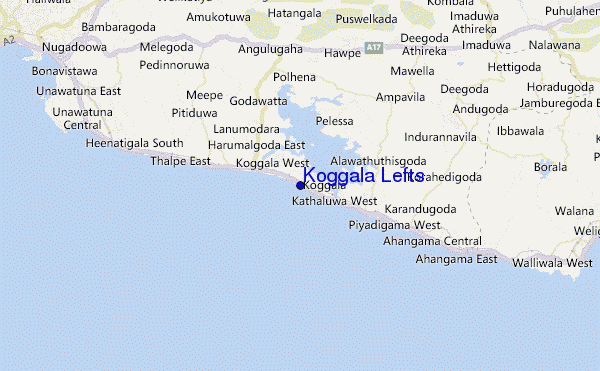 mapa de localização de Koggala Lefts