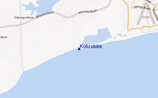 mapa de localização de Kokrobite