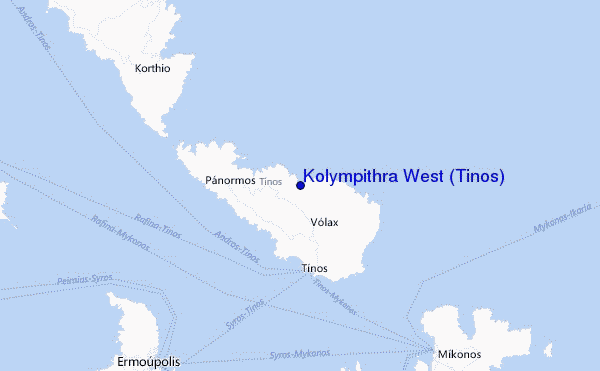 Kolympithra West (Tinos) Location Map