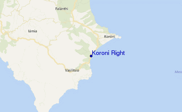 mapa de localização de Koroni Right