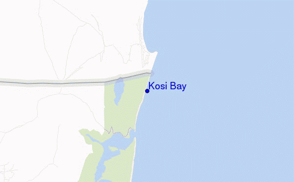 mapa de localização de Kosi Bay