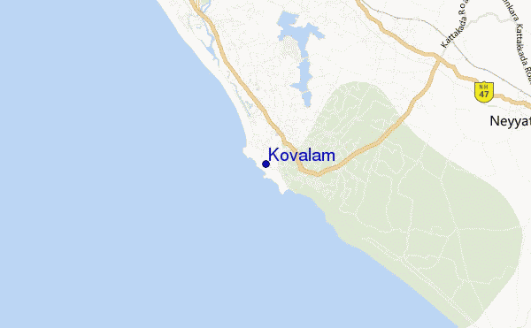 mapa de localização de Kovalam