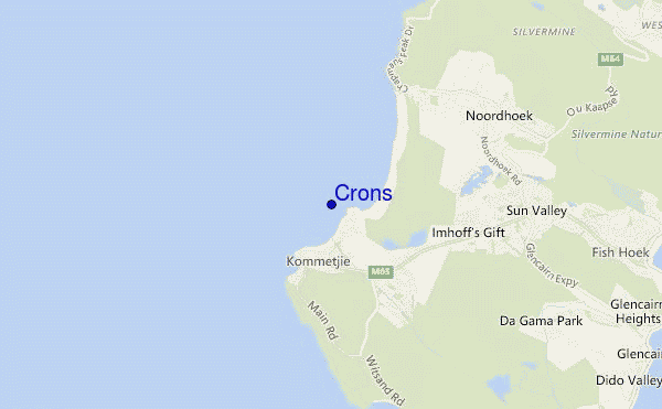 mapa de localização de Crons