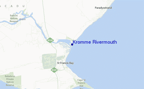 mapa de localização de Kromme Rivermouth